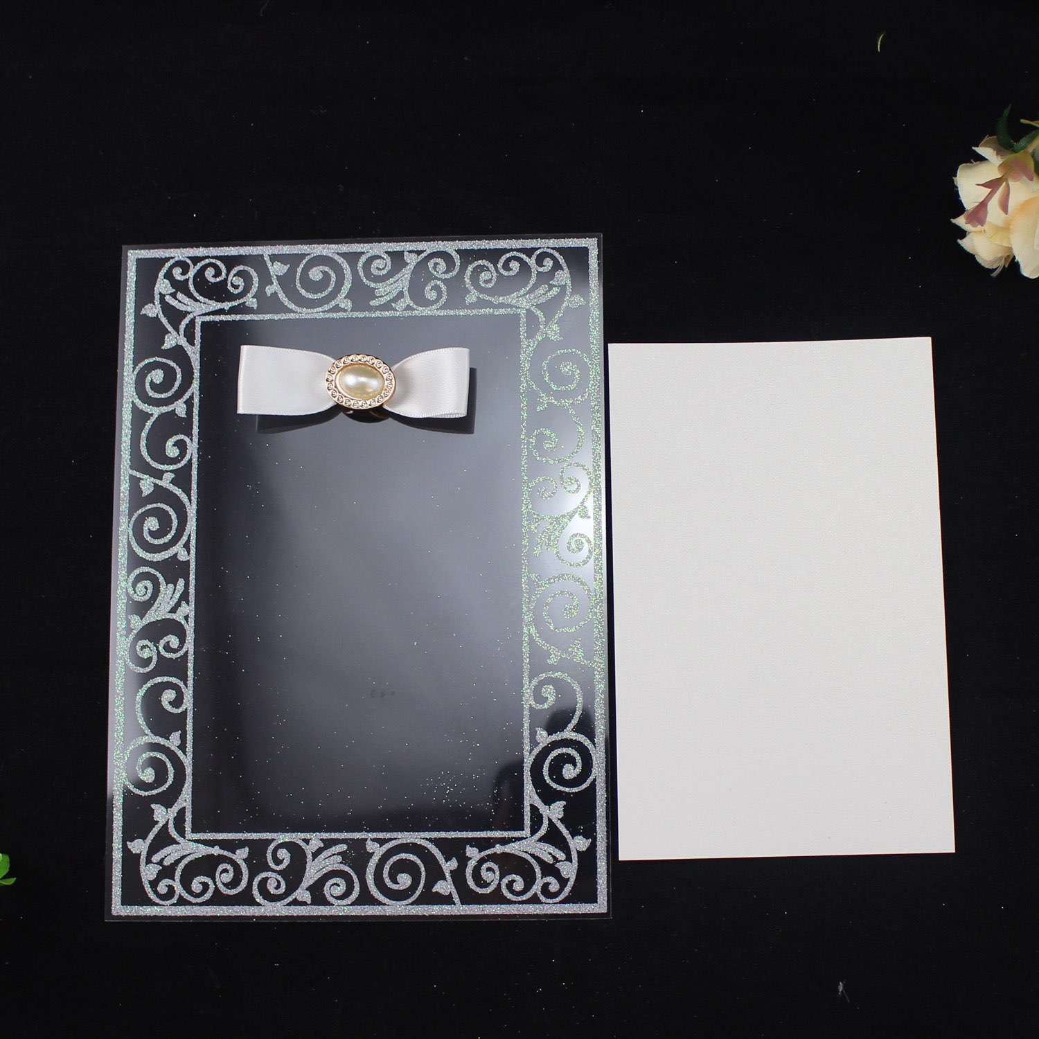 Transparent Glitter Plastic Invitation Card Wedding Card Customized 